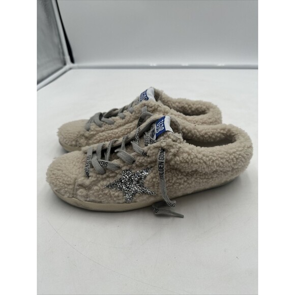 GOLDEN GOOSE Faux-Fur Sabot Sneakers 39 Cream White - Picture 4 of 12